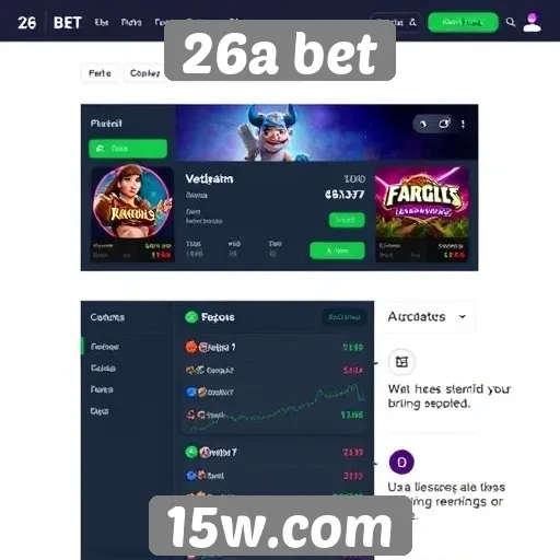 Características da interface do usuário no 26a bet